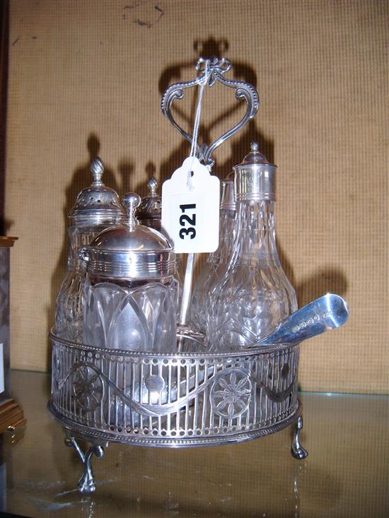 Silver cruet stand